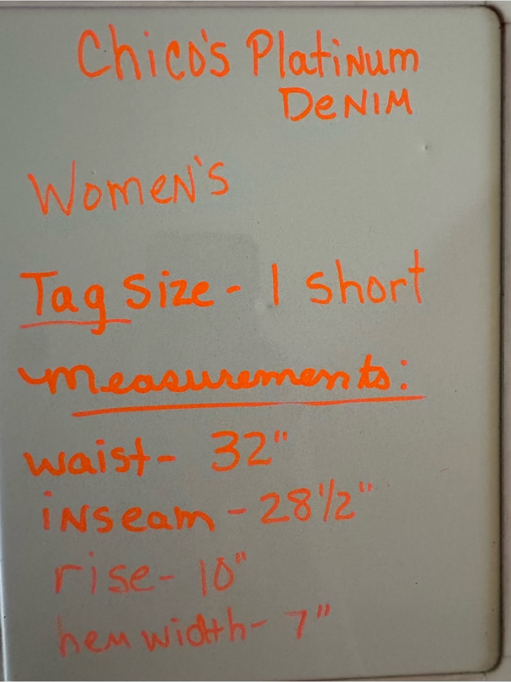 Chico’s Platinum Denim Jeans Jr Women’s Size 1 Short Straight Leg Stretch Blue - Picture 6 of 6